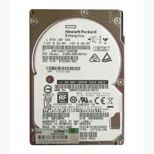 HP EG001800JWFUU | 3Par 1.8TB 10000RPM SAS 12Gb/s 2.5-Inch Hard Drive Refurbished - Hewlett-Packard (ou HP en abrégé) refurbished available on Gotodirect
