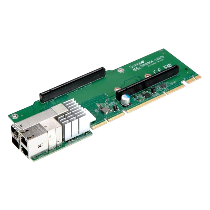 Supermicro AOC-2UR68G4-I4XTS | 4-Ports (2x 10GbE RJ45 and 2x 10GbE SFP+) PCI Express 2U Ultra Riser Card Refurbished -  refurbished available on Gotodirect