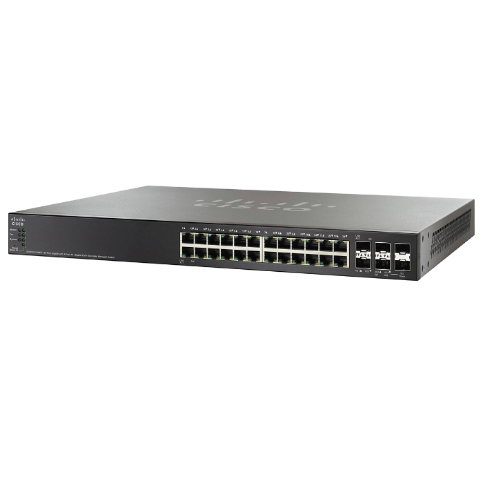 Cisco SG500X-24MPP-K9= | Small Business 500 Series SG500X-24MPP 24 x RJ-45 Ports PoE+ 10/100/1000Base-T + 2 x SFP+ Ports + 2 x Combo 5G SFP Ports Layer 3 Managed Stackable Gigabit Ethernet Network Switch Refurbished - Cisco Systems Inc. refurbished available on Gotodirect