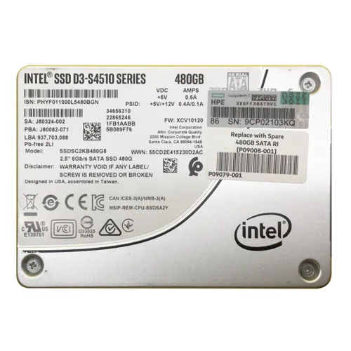 Intel SSDSC2KB480G801 | D3 S4510 480GB Triple-Level Cell SATA 6Gb/s 2.5-Inch Solid State Drive Refurbished - Intel refurbished available on Gotodirect