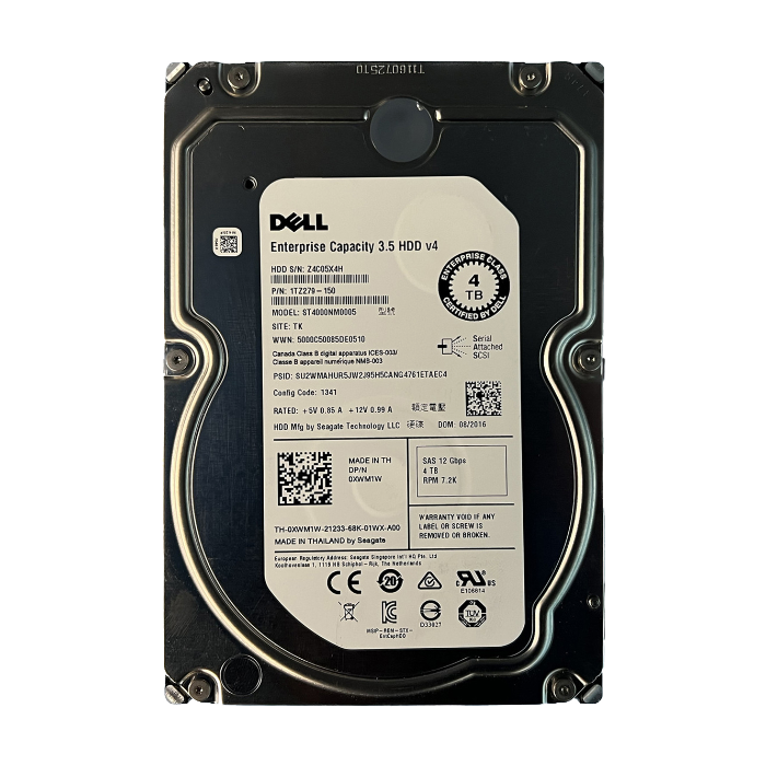 Dell XWM1W | 4TB 7200RPM SAS 12Gb/s Hot-Pluggable (512n) 3.5-Inch Nearline Hard Drive for PowerEdge Servers Refurbished - Dell refurbished available on Gotodirect