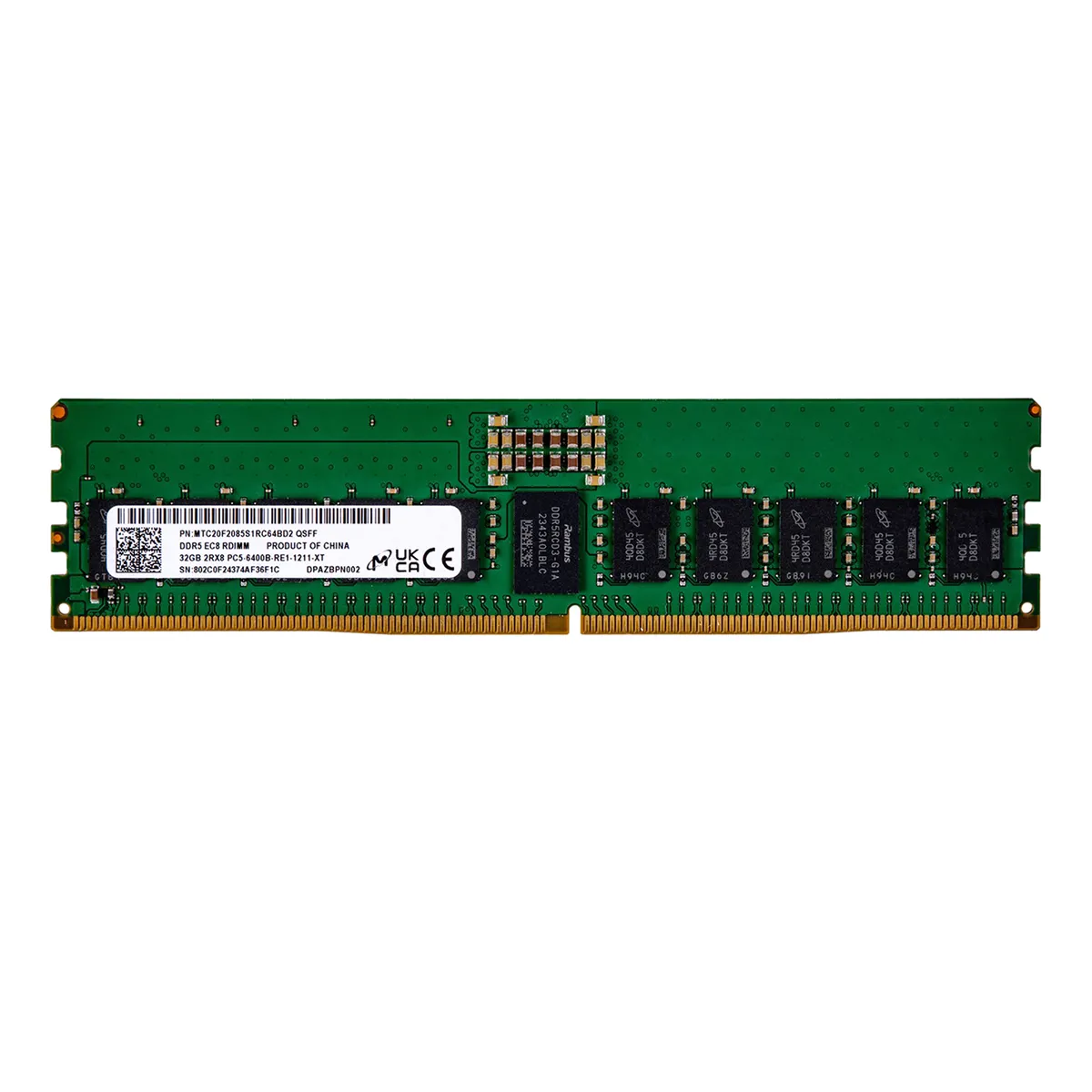 Micron MTC20F2085S1RC64BD2T | 32GB DDR5-6400MHz ECC Registered CL52 288-Pin RDIMM 1.1V 2Rx8 Memory Module Refurbished -  refurbished available on Gotodirect