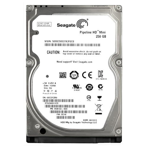 Seagate ST9250311CS | Pipeline HD Mini 250GB 5400RPM SATA 3Gb/s 8MB Cache 2.5-Inch Hard Drive Refurbished - Seagate refurbished available on Gotodirect