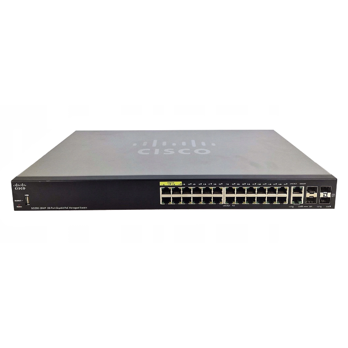 Cisco SG350-28MP-K9 | Small Business 350 Series SG350-28MP 24 x Ports PoE+ 10/100/1000Base-T + 2 x Ports Copper Combo SFP + 2 x Ports SFP Rack-Mountable Layer 3 Managed Gigabit Ethernet Network Switch Refurbished - Cisco Systems Inc. refurbished available on Gotodirect