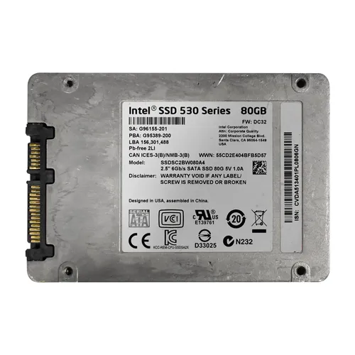 Intel SSDSC2BW080A4 | 530 80GB Multi-Level Cell SATA 6Gb/s NAND Flash 2.5-Inch Solid State Drive Refurbished - Intel refurbished available on Gotodirect