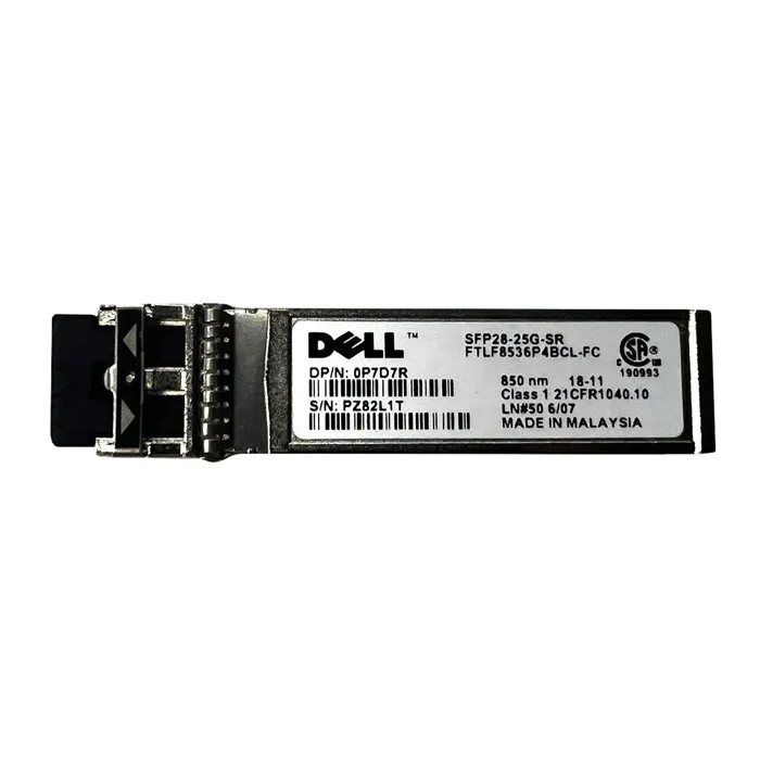 Dell 0P7D7R | 25Gb/s 25GBase-SR Multi-Mode Fibre 850nm 100m Duplex LC Connector SFP28 Transceiver Module Refurbished - Dell refurbished available on Gotodirect