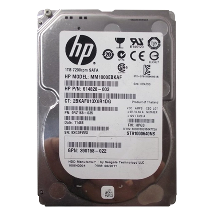 HP 614828-003 | 1TB 7200RPM SATA 3Gb/s SFF Hot-Pluggable 2.5-inch Midline Hard Drive for Gen1/7 ProLiant Server/Storage Array Refurbished - Hewlett-Packard (ou HP en abrégé) refurbished available on Gotodirect