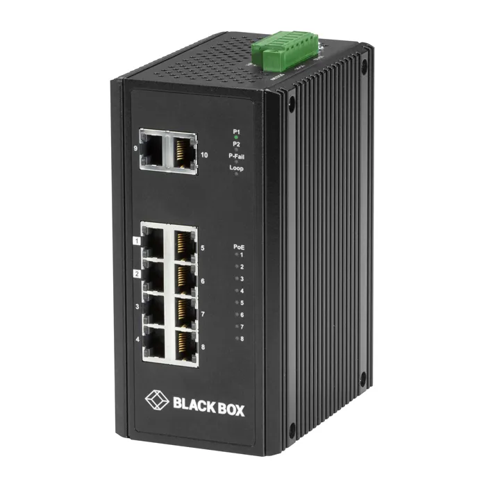 Black Box LPH3100A | LPH3100 Series 8 x Ports 1000Base-T PoE+ + 2 x Ports 1000Base-T Layer 2 Gigabit Ethernet Temperature Switch Refurbished -  refurbished available on Gotodirect