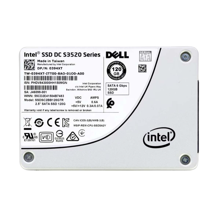 Dell 394XT | 120GB SATA 6Gb/s Hot-Pluggable 2.5-Inch Solid State Drive for PowerEdge Servers Refurbished - Dell refurbished available on Gotodirect
