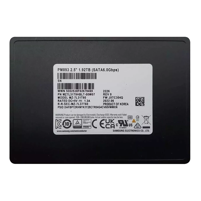 Samsung MZ7L31T9HBLT-00W07 | Enterprise PM893 Series 1.92TB Triple-Level Cell SATA 6GB/s V-NAND 7mm 2.5-Inch Solid State Drive Refurbished - Samsung refurbished available on Gotodirect