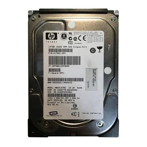Buy HP 405430-001 | 146GB 15000RPM SAS 3Gb/s 16MB Cache Hot-Pluggable Single Port 3.5-inch Hard Drive Refurbished - $306.30 HP 405430-001 | 146GB 15000RPM SAS 3Gb/s 16MB Cache Hot-Pluggable Single Port 3.5-inch Hard Drive Refurbished - Hewlett-Packard (ou HP en abrégé) refurbished available on Gotodirect