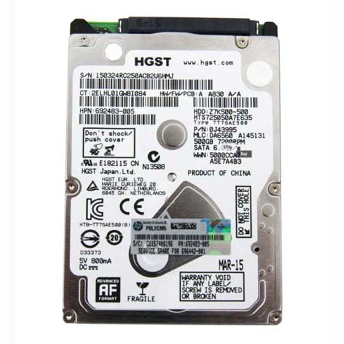 HP 692483-005 | 500GB 7200RPM SATA 3Gb/s 3.5-Inch Hard Drive Refurbished - Hewlett-Packard (ou HP en abrégé) refurbished available on Gotodirect
