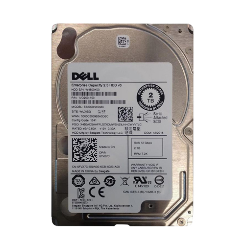 Dell FVX7C | 2TB 7200RPM SAS 12Gb/s Hot-Swappable 128MB Cache 2.5-Inch Hard Drive for PowerEdge Servers Refurbished - Dell refurbished available on Gotodirect