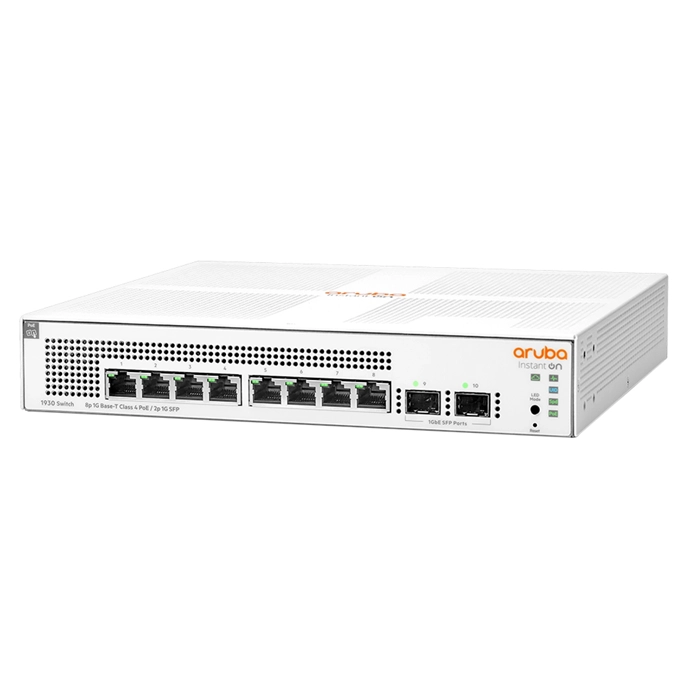 HP JL681A | Aruba Instant On 1930 Series 1930-8G-Class4-PoE-2SFP-124W 8 x 10/100/1000Base-T RJ-45 Class4 PoE and 2 x 1GbE SFP Ports Layer 3 Managed Gigabit Ethernet Network Switch Refurbished - Hewlett-Packard (ou HP en abrégé) refurbished available on Gotodirect