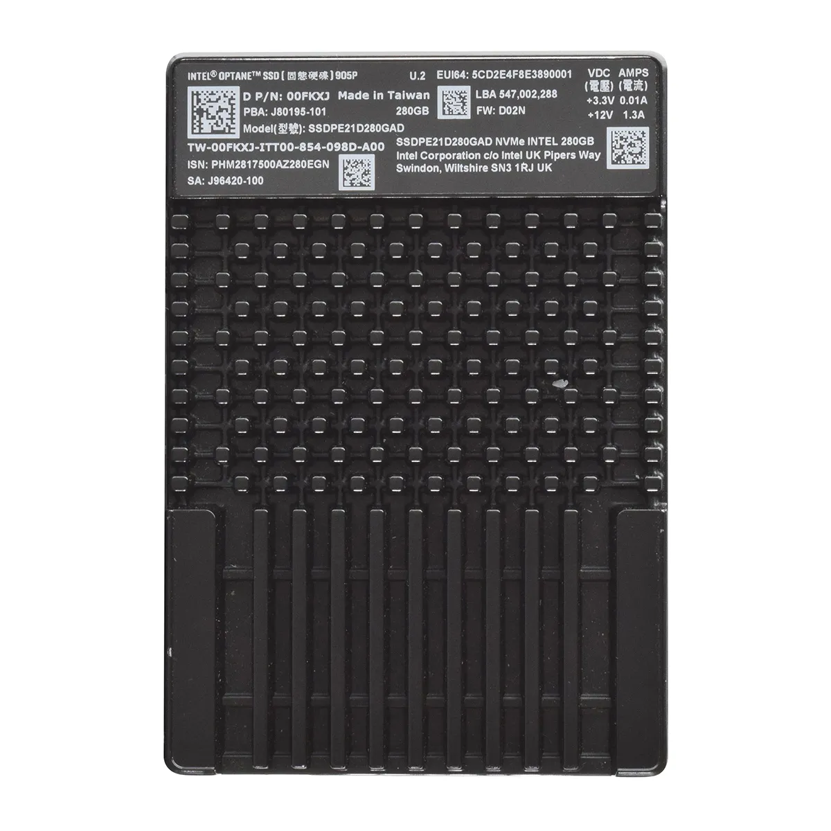Intel SSDPE21D280GAD | Optane 900P Series 280GB 3D XPoint PCI Express 3.0 x4 NVMe U.2 2.5-Inch Solid State Drive Refurbished - Intel refurbished available on Gotodirect