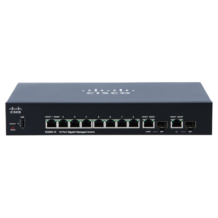 Cisco SG350-10-K9 | Small Business SG350-10MP POE 8 x Ports 10/100/1000Base-TX + 2 x SFP Ports Layer 3 Gigabit Ethernet Switch Refurbished - Cisco Systems Inc. refurbished available on Gotodirect