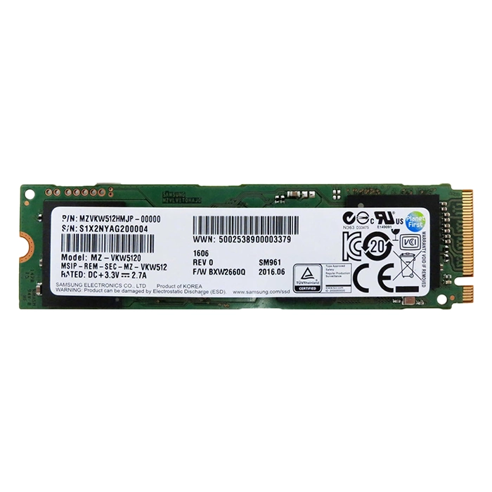 Samsung MZ-VKW5120 | SM961 Series 512GB Multi-Level-Cell PCI Express NVMe 3.0 x4 M.2 2280 Solid State Drive Refurbished - Samsung refurbished available on Gotodirect