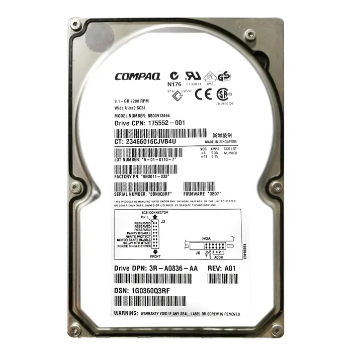 Compaq BB00913466 | 9GB 7200RPM Ultra2 SCSI 4MB Cache Hot-Swappable 3.5-Inch Hard Drive Refurbished -  refurbished available on Gotodirect