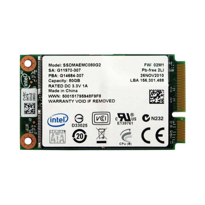 Buy Intel SSDMAEMC080G2C1 | 310 80GB Multi-Level Cell SATA 3Gb/s mSATA Solid State Drive Refurbished - $228.75 Intel SSDMAEMC080G2C1 | 310 80GB Multi-Level Cell SATA 3Gb/s mSATA Solid State Drive Refurbished - Intel refurbished available on Gotodirect