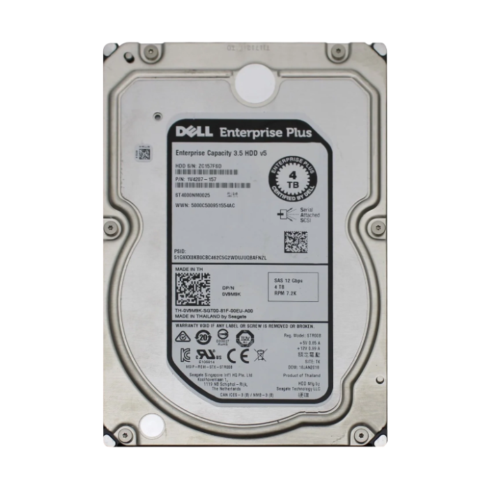 Dell 0V9M9K | 4TB 7200RPM SAS 12Gb/s 3.5-inch Hard Drive Refurbished - Dell refurbished available on Gotodirect