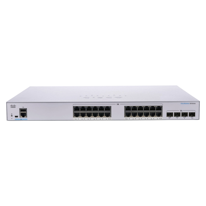 Cisco CBS350-24T-4X-NA | Business 350 Series CBS350-24T-4X 24 x RJ-45 Ports 10/100/1000Base-T 4 x SFP+ Ports Layer 3 Managed Rack-mountable Gigabit Ethernet Network Switch Refurbished - Cisco Systems Inc. refurbished available on Gotodirect