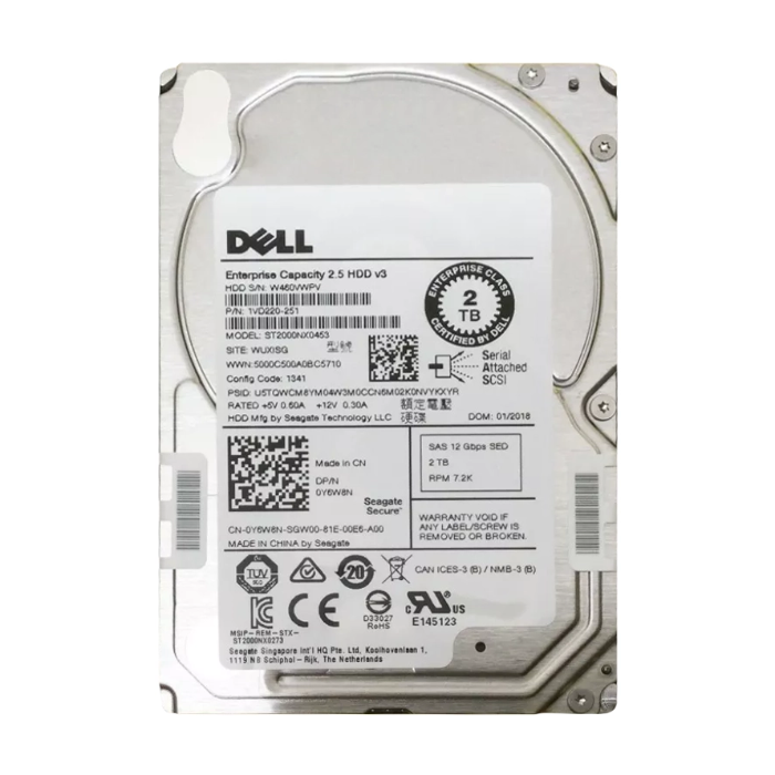 Dell Y6W8N | 2TB 2.5-inch 12GB/s SAS 7200RPM 128MB Cache (512n) SED Hot-Pluggable Server Hard Drive for PowerEdge G14 - G16 Servers and Storage Arrays Refurbished - Dell refurbished available on Gotodirect