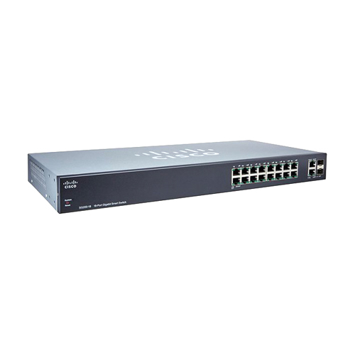 Cisco SLM2016T-NA | 200 SG200-18 16 x Ports 10/100/1000Base-T + 2 x Ports Combo SFP (mini-GBIC) Layer 2 Managed 1U Rack-Mountable Gigabit Ethernet Smart Network Switch Refurbished - Cisco Systems Inc. refurbished available on Gotodirect
