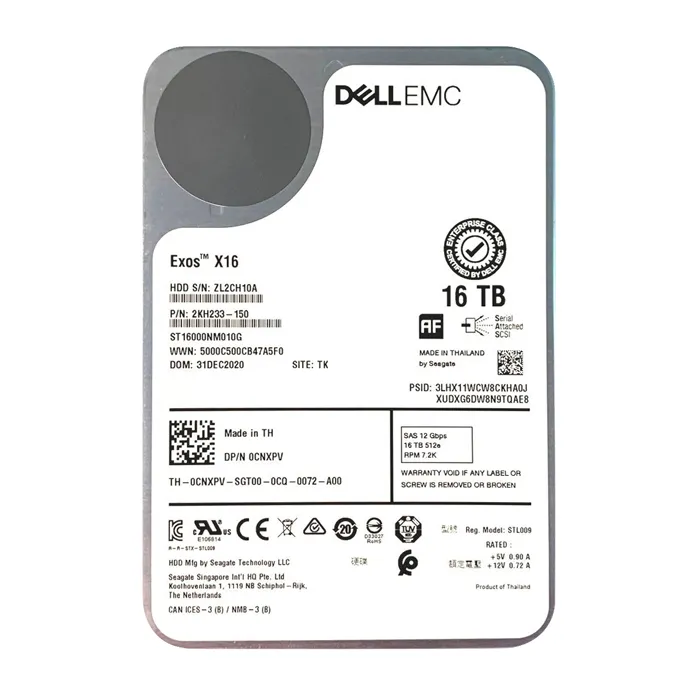 Dell CNXPV | 16TB 7200RPM SAS 12Gb/s Hot-Pluggable (512e) 3.5-Inch Nearline Hard Drive for PowerEdge Server Refurbished - Dell refurbished available on Gotodirect