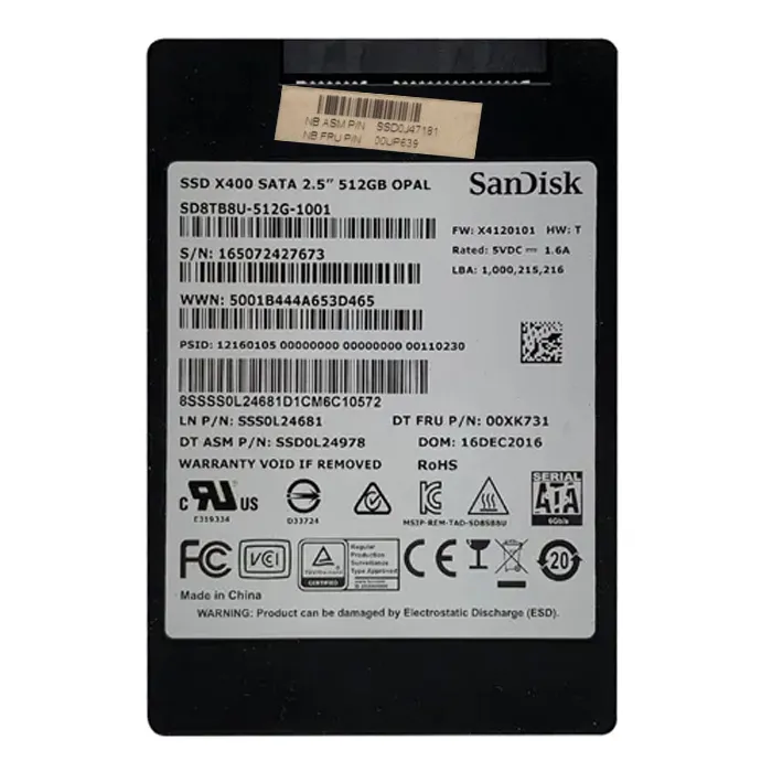 Lenovo 00UP639 | 512GB TLC SATA 6GB/s Opal 2.0 2.5-Inch Internal Solid State Drive Refurbished - Lenovo refurbished available on Gotodirect