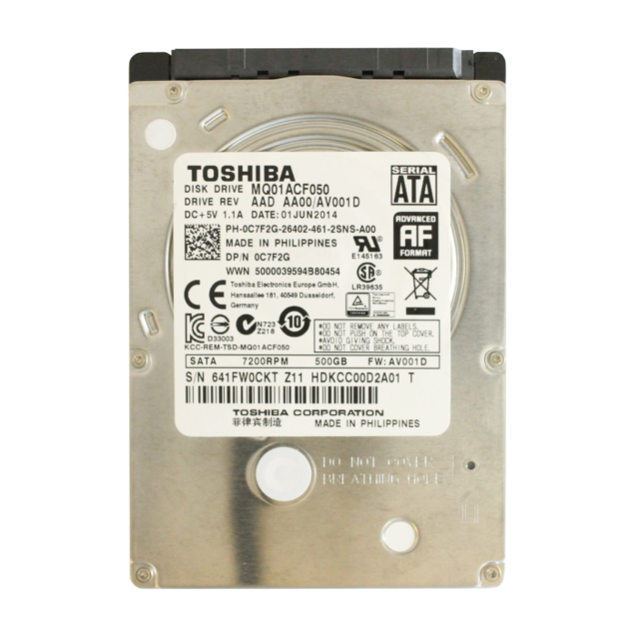Toshiba HDKCC00D2A01 | 500GB 7200RPM SATA 6Gb/s 16MB Cache 2.5-Inch Hard Drive Refurbished - Toshiba refurbished available on Gotodirect