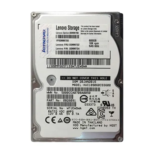 Lenovo 00MM700 | 600GB 10000RPM SAS 6Gb/s Hot-Swappable 2.5-Inch Hard Drive Refurbished - Lenovo refurbished available on Gotodirect