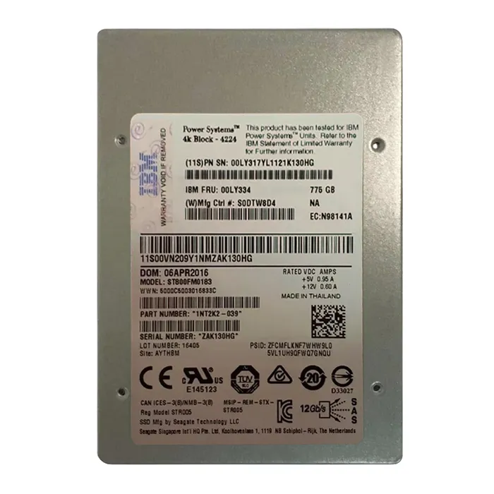 IBM 00LY334 | 775GB Multi-Level Cell SAS 12Gb/s 2.5-Inch Solid State Drive for pSeries Servers Refurbished -  refurbished available on Gotodirect