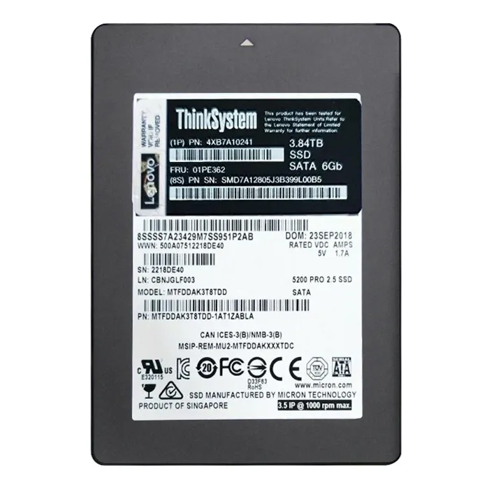 Lenovo 01PE362 | 3.84TB TLC Mainstream SATA 3.0 6Gbps Hot Swap 2.5-Inch Internal Solid State Drive Refurbished - Lenovo refurbished available on Gotodirect