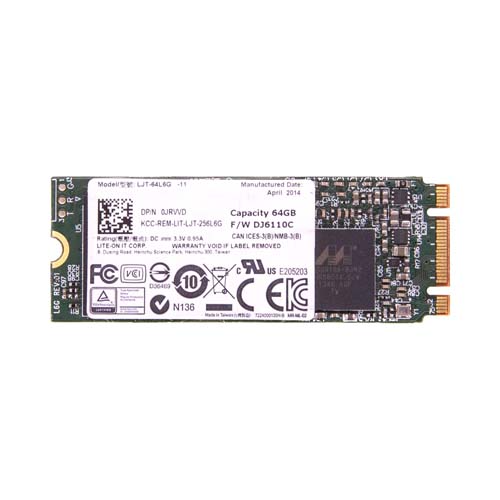 Dell JRVVD | 64GB Multi-Level Cell SATA 6Gb/s M.2 2260 Solid State Drive Refurbished - Dell refurbished available on Gotodirect