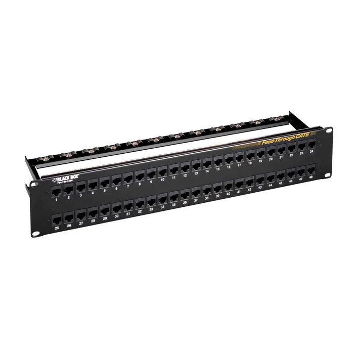 Buy Black Box JPM820A | 48 x Ports RJ-45 2U Rack-mountable CAT6 Feed-Through Patch Panel Refurbished - $606.43 Black Box JPM820A | 48 x Ports RJ-45 2U Rack-mountable CAT6 Feed-Through Patch Panel Refurbished - refurbished available on Gotodirect