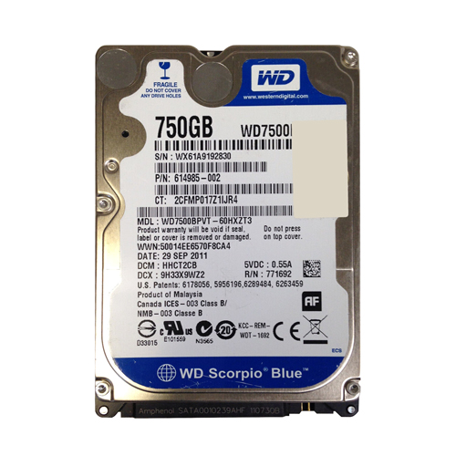 Buy HP 614985-002 | 750GB 5400RPM SATA 3Gb/s 16MB Cache 2.5-inch Hard Drive Refurbished - $190.36 HP 614985-002 | 750GB 5400RPM SATA 3Gb/s 16MB Cache 2.5-inch Hard Drive Refurbished - Hewlett-Packard (ou HP en abrégé) refurbished available on Gotodirect