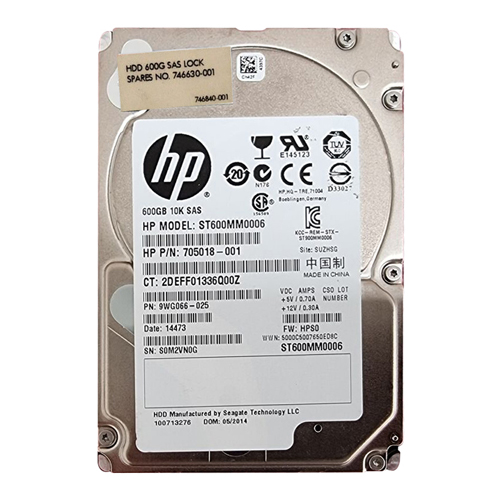 HP 705018-001 | 600GB 10000RPM SAS 6Gb/s 64MB Cache Dual Port SFF 2.5-inch Hard Drive Refurbished - Hewlett-Packard (ou HP en abrégé) refurbished available on Gotodirect
