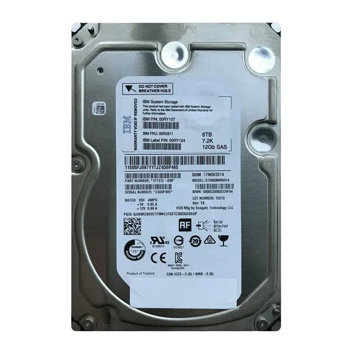 IBM 00RX911 | 6TB 7200RPM SAS 12Gb/s 128MB Cache Hot-Swappable 3.5-Inch Hard Drive for Storwize Storage System Refurbished -  refurbished available on Gotodirect