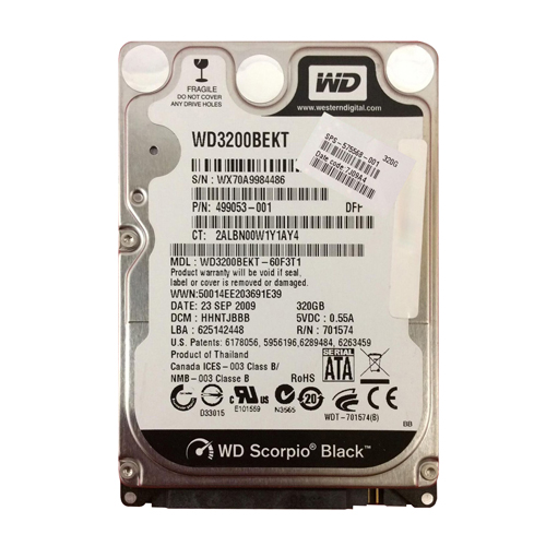 HP 575568-001 | 320GB 7200RPM SATA 3Gb/s 16MB Cache 2.5-inch Hard Drive Refurbished - Hewlett-Packard (ou HP en abrégé) refurbished available on Gotodirect