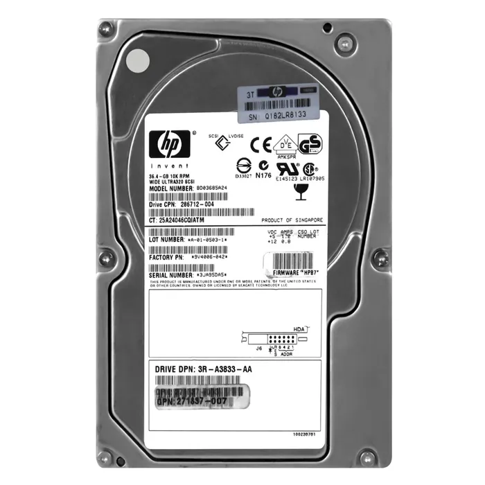 HP 3R-A3833-AA | 36.4GB 10000RPM Ultra320 SCSI 8MB Cache Hot-Pluggable LVD 80-Pin 3.5-inch Hard Drive Refurbished - Hewlett-Packard (ou HP en abrégé) refurbished available on Gotodirect