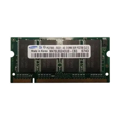 Samsung M470L6524DU0-CB3 | 512MB DDR-333MHz PC2700 Non-ECC Unbuffered SODIMM CL2.5 2Rx16 2.5V 200-Pin Memory Module Refurbished - Samsung refurbished available on Gotodirect