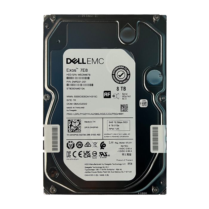 Dell H3PN0 | 8TB 7200RPM SAS 12Gb/s Hot-Swappable 256MB Cache 3.5-Inch Nearline Hard Drive for PowerEdge Servers Refurbished - Dell refurbished available on Gotodirect