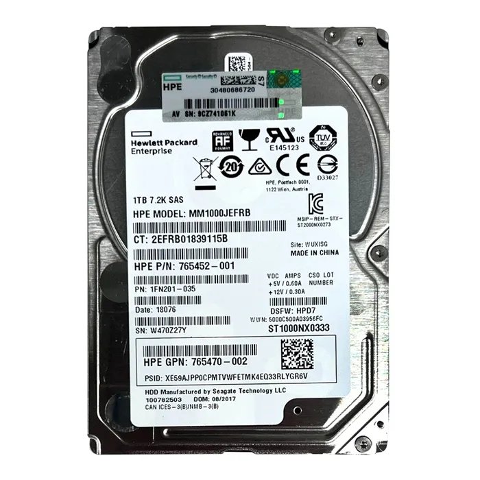 HP 765452-001 | 1TB 7200RPM SAS 12Gb/s Hot-Swappable 512e 2.5-Inch Midline Hard Drive Refurbished - Hewlett-Packard (ou HP en abrégé) refurbished available on Gotodirect
