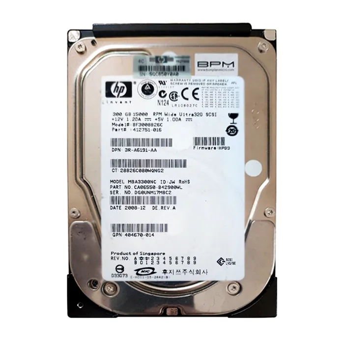 HP BF3008B26C | 300GB 15000RPM Ultra320 SCSI Hot-Pluggable LVD 80-Pin 3.5-inch Hard Drive for ProLiant Server Refurbished - Hewlett-Packard (ou HP en abrégé) refurbished available on Gotodirect