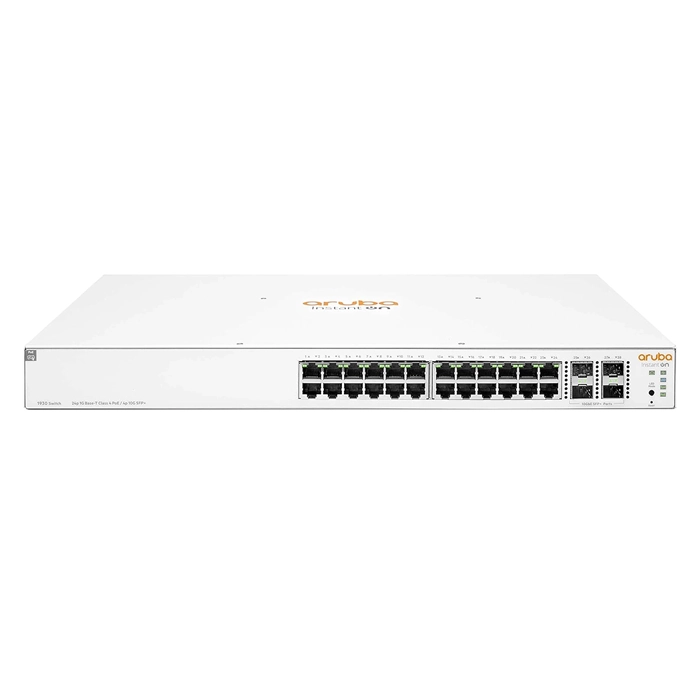 HP JL683-61001 | Aruba Instant On 1930 Series 1930-24G-Class4-PoE-4SFP/SFP+-195W 24 x 1000Base-T RJ-45 Class4 PoE and 4 x 10GbE SFP+ Ports Layer 3 Managed Gigabit Ethernet Network Switch Refurbished - Hewlett-Packard (ou HP en abrégé) refurbished available on Gotodirect