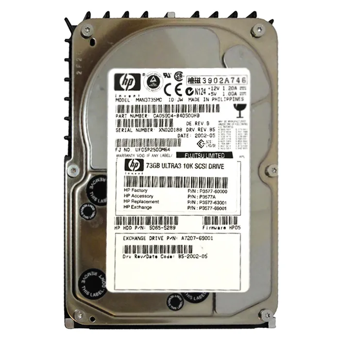 HP P3577-69001 | 72.8GB 10000RPM Ultra-160 SCSI Hot-Pluggable (LVD) 80-Pin 3.5-Inch Hard Drive Refurbished - Hewlett-Packard (ou HP en abrégé) refurbished available on Gotodirect