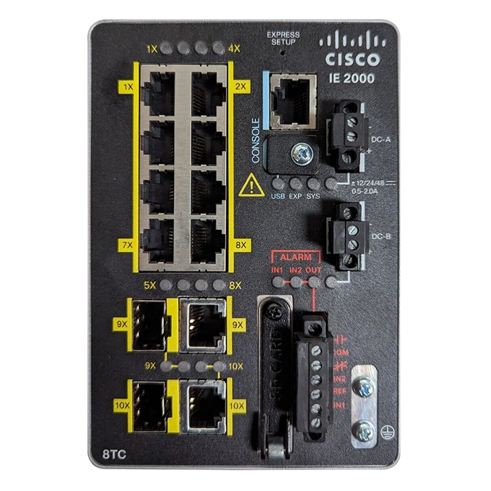Cisco IE-2000-8TC-L-RF | Industrial Ethernet IE 2000 Series 8 x FE Ports 10/100BAse-TX + 2 x FE Combo SFP Ports Layer 2 Managed Din Rail-Mountable Fast Ethernet Switch Refurbished - Cisco Systems Inc. refurbished available on Gotodirect