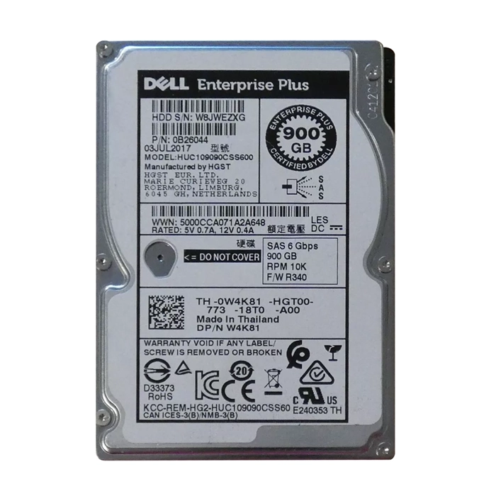 Dell W4K81 | 900GB 10000RPM SAS 6Gb/s Hot-Pluggable 2.5-Inch Hard Drive for EqualLogic Storage Array Refurbished - Dell refurbished available on Gotodirect