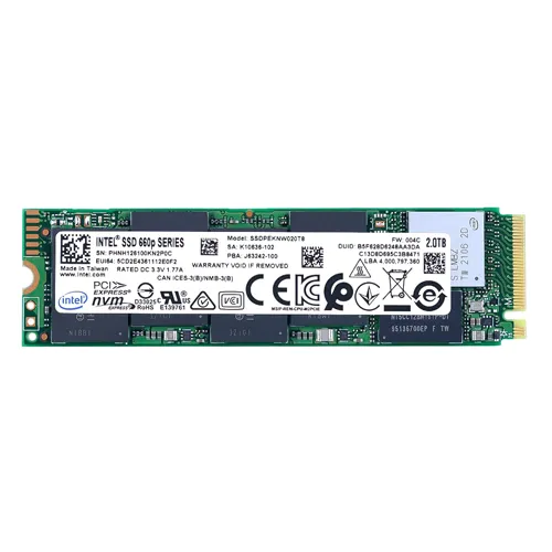 Intel SSDPEKNW020T8 | 660P 2TB Quad-Level Cell PCI Express 3.0 x4 M.2 Solid State Drive Refurbished - Intel refurbished available on Gotodirect