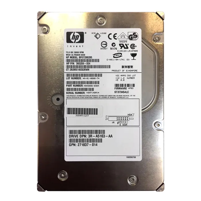 Buy HP BF07288285 | 72.8GB 15000RPM Ultra320 SCSI Hot Pluggable LVD 80-Pin 3.5-Inch Hard Drive for DL380 Gen4 Server Refurbished - $150.59 HP BF07288285 | 72.8GB 15000RPM Ultra320 SCSI Hot Pluggable LVD 80-Pin 3.5-Inch Hard Drive for DL380 Gen4 Server Refurbished - Hewlett-Packard (ou HP en abrégé) refurbished available on Gotodirect